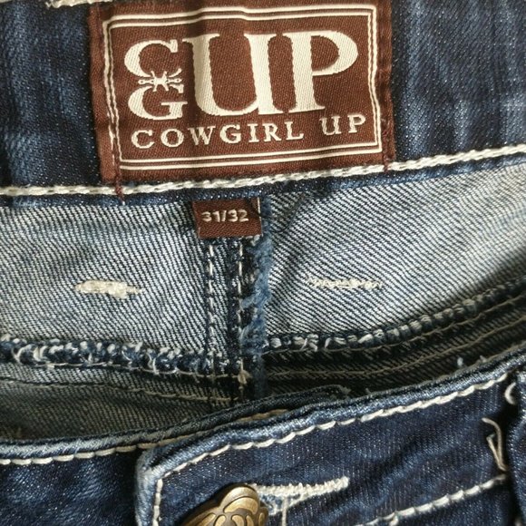 Cowgirl up jeans 31/32 embroidered pockets - Picture 3 of 3